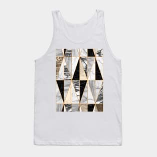 Marble Triangles - Black and White Tank Top